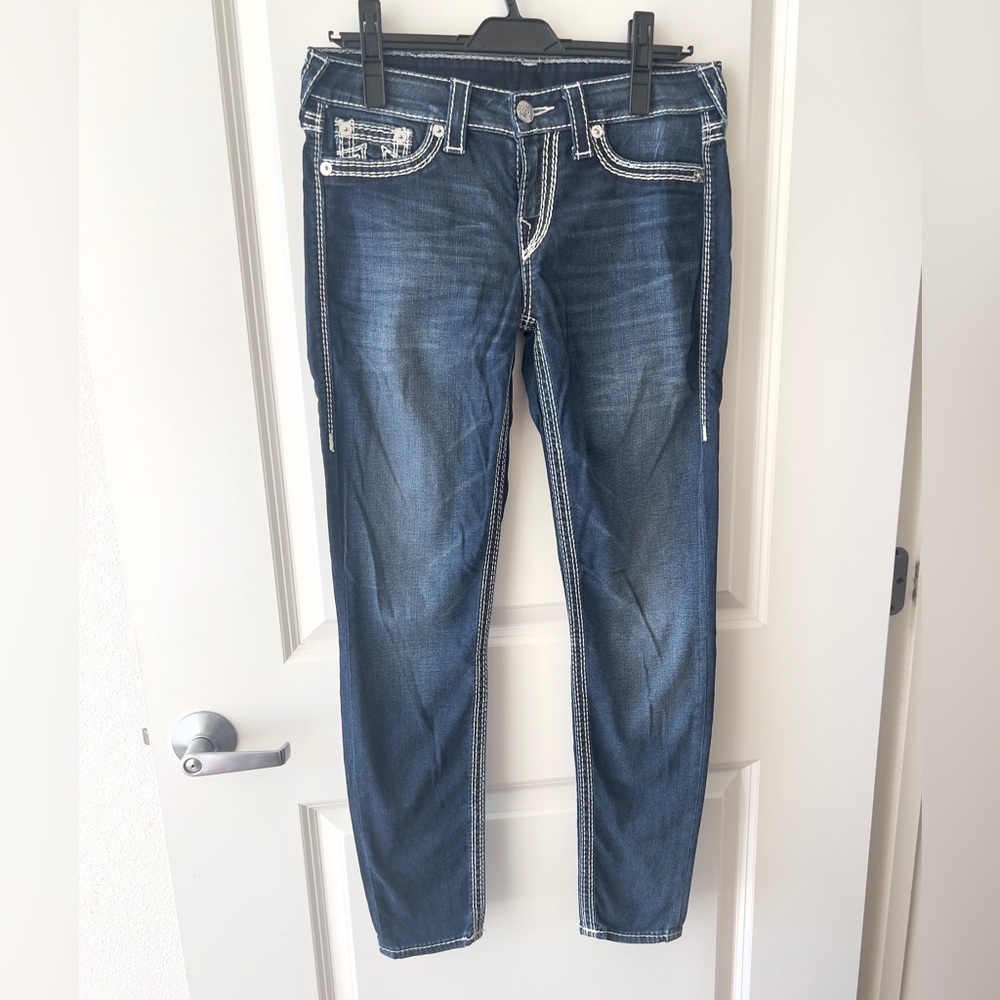 True Religion Low-rise Stretch Shaping Skinny Pencil Curved Denim Jeans